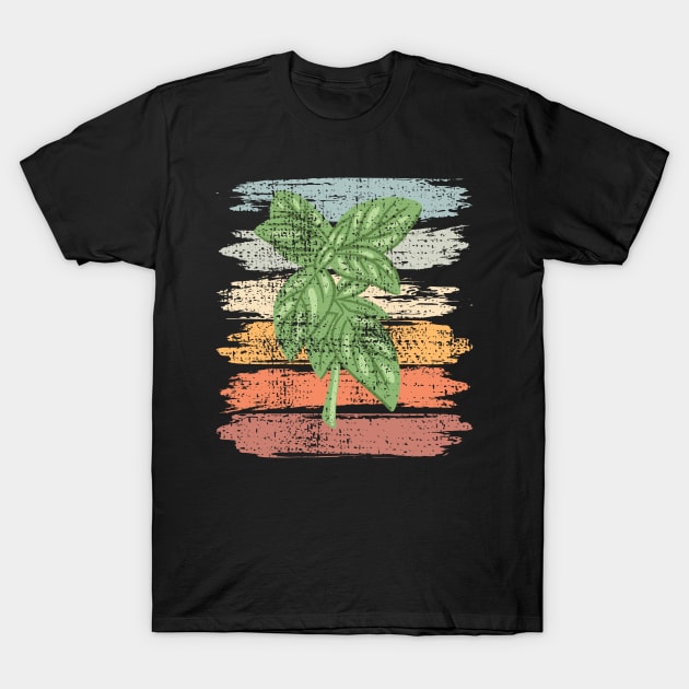 Herbal Basil-Herb Retro Design T-Shirt by Shiva121